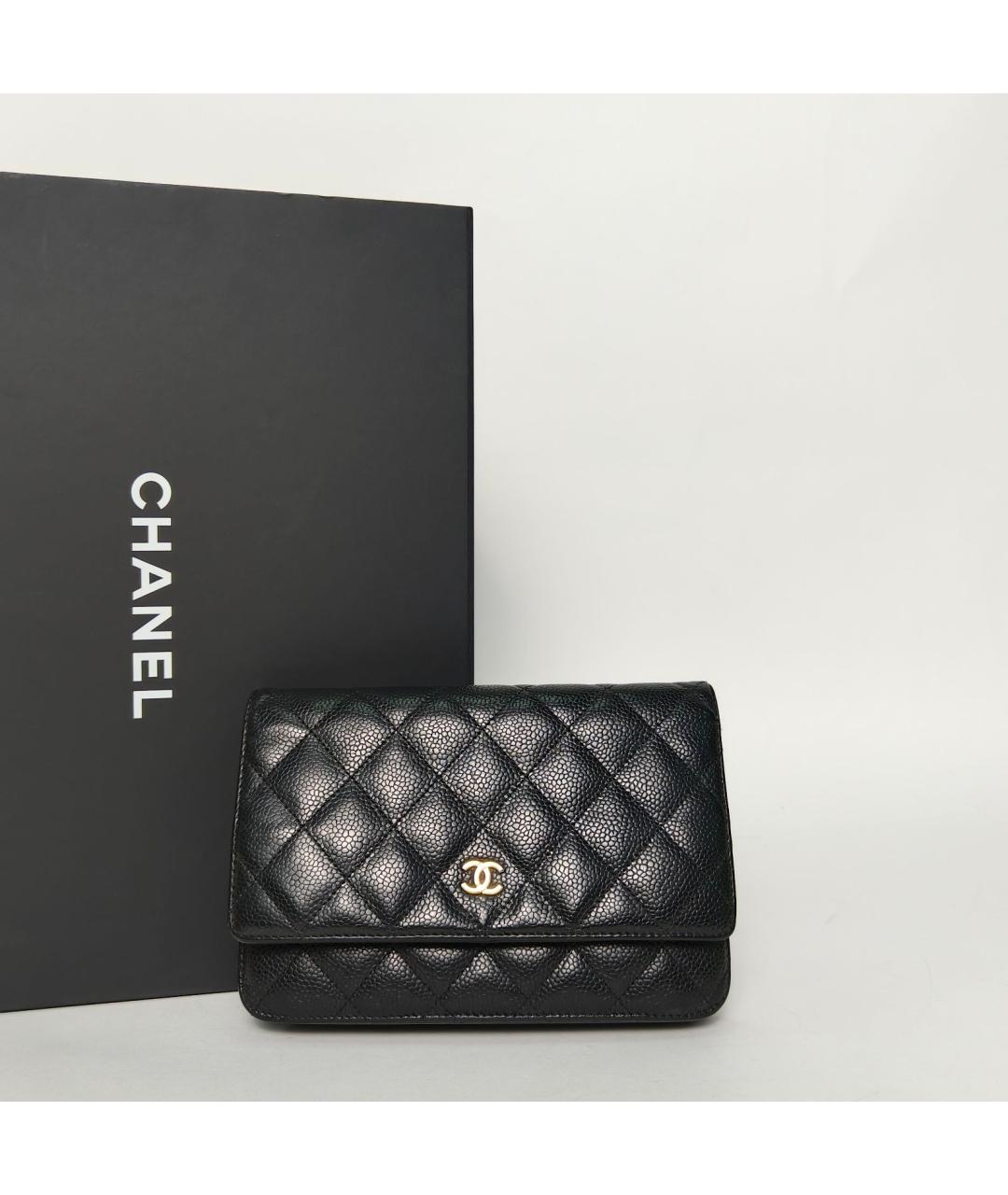 CHANEL Черная кожаная сумка через плечо, фото 9