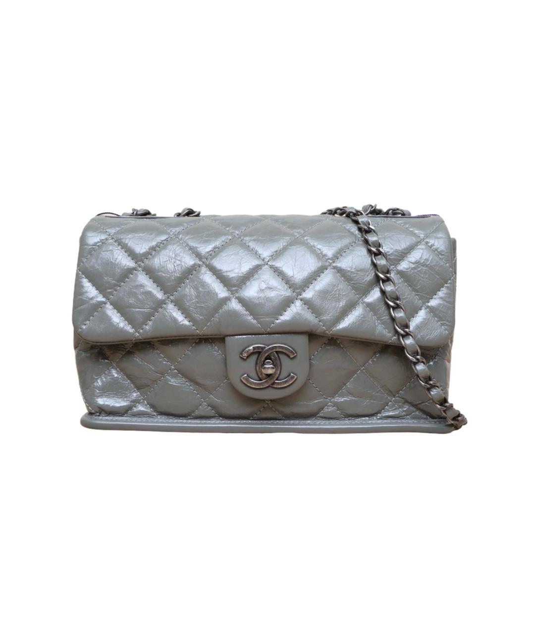 CHANEL Зеленая кожаная сумка через плечо, фото 10