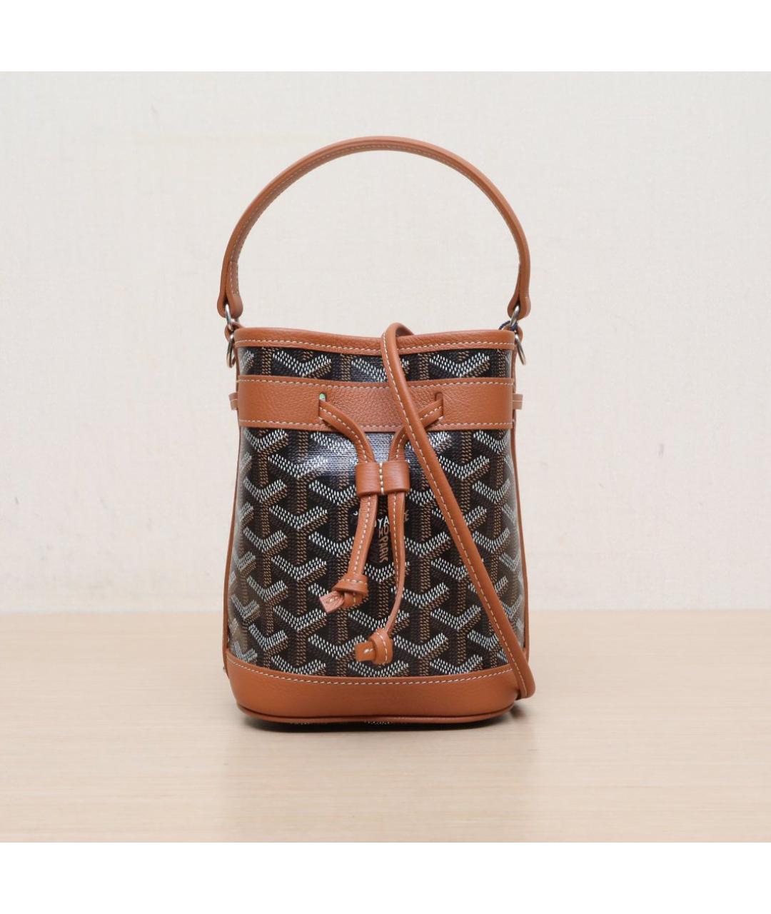 GOYARD Коричневая сумка с короткими ручками, фото 3