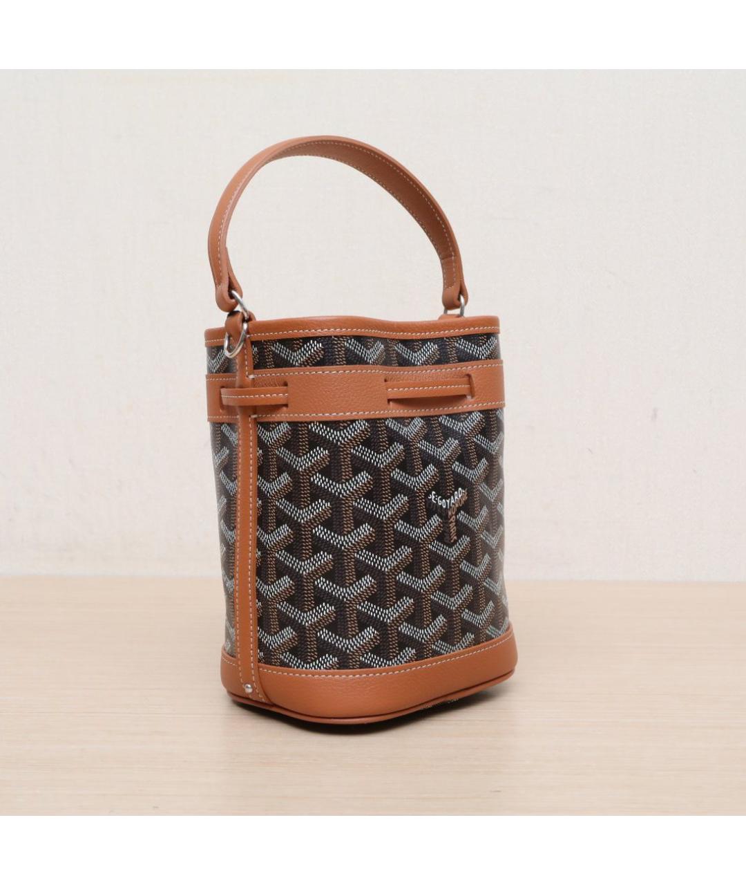 GOYARD Коричневая сумка с короткими ручками, фото 6