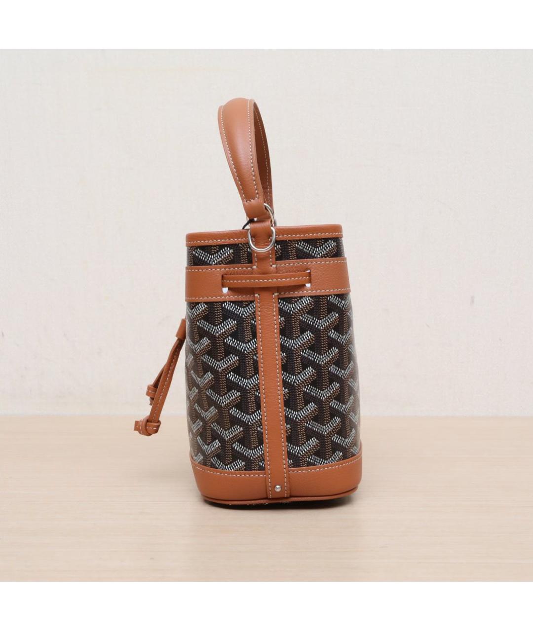 GOYARD Коричневая сумка с короткими ручками, фото 5