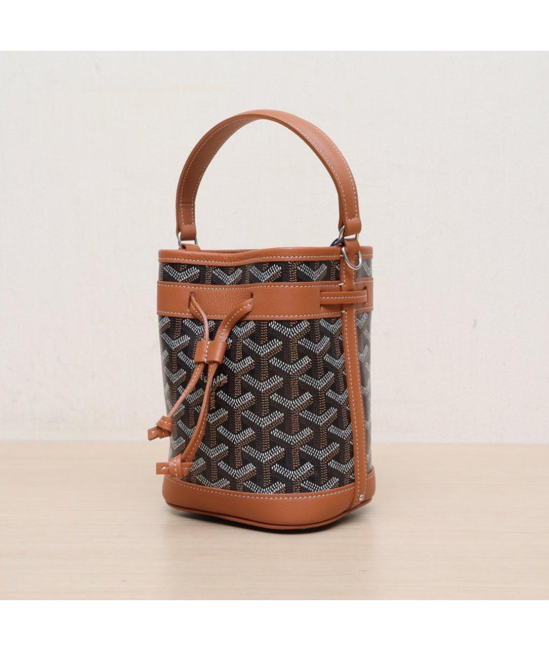 GOYARD Коричневая сумка с короткими ручками, фото 4