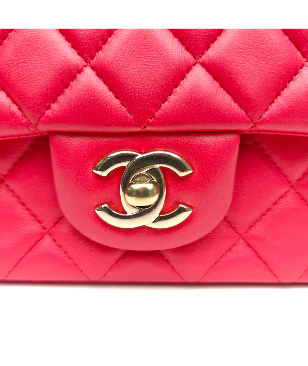CHANEL Красная кожаная сумка через плечо, фото 7