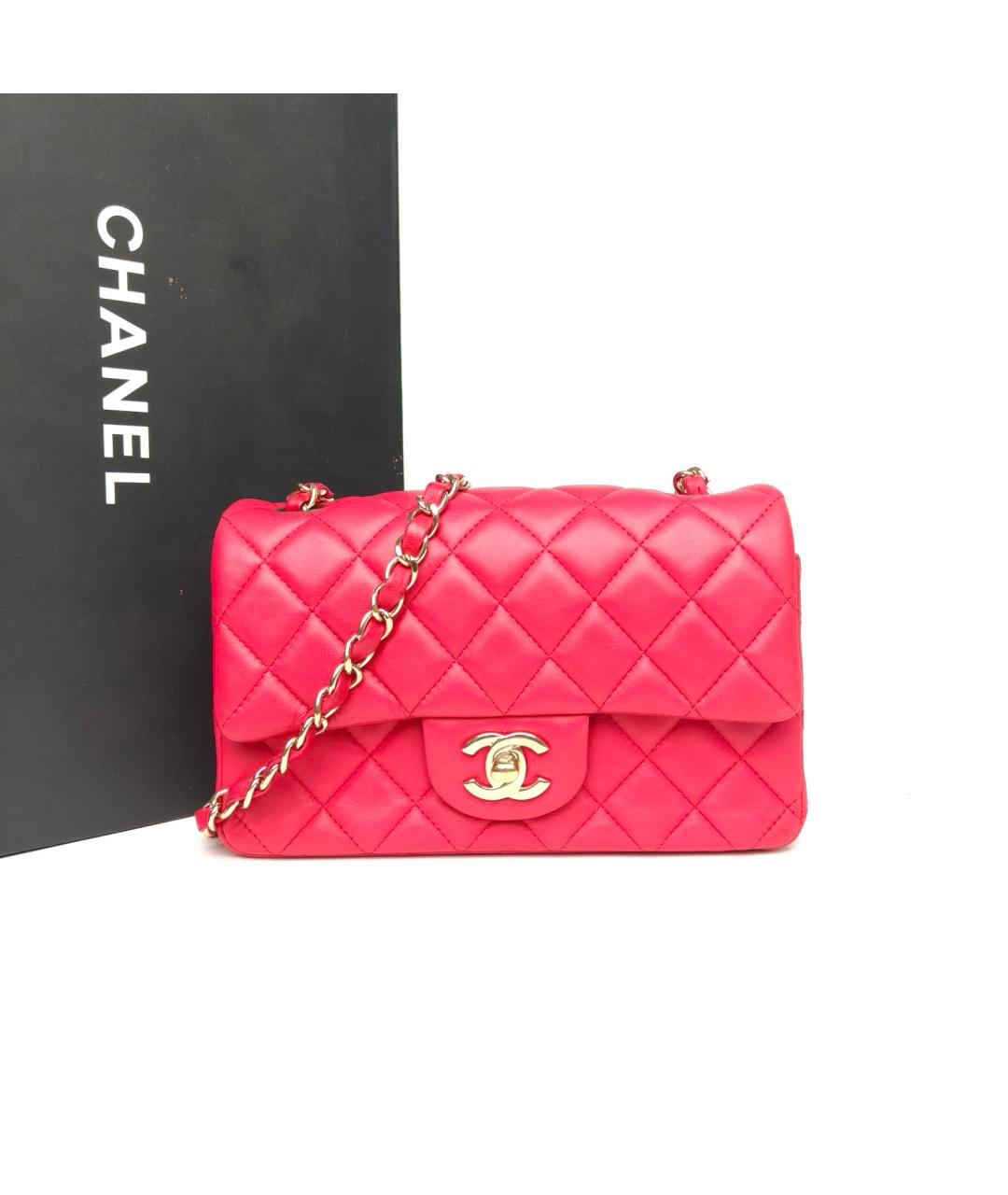CHANEL Красная кожаная сумка через плечо, фото 9