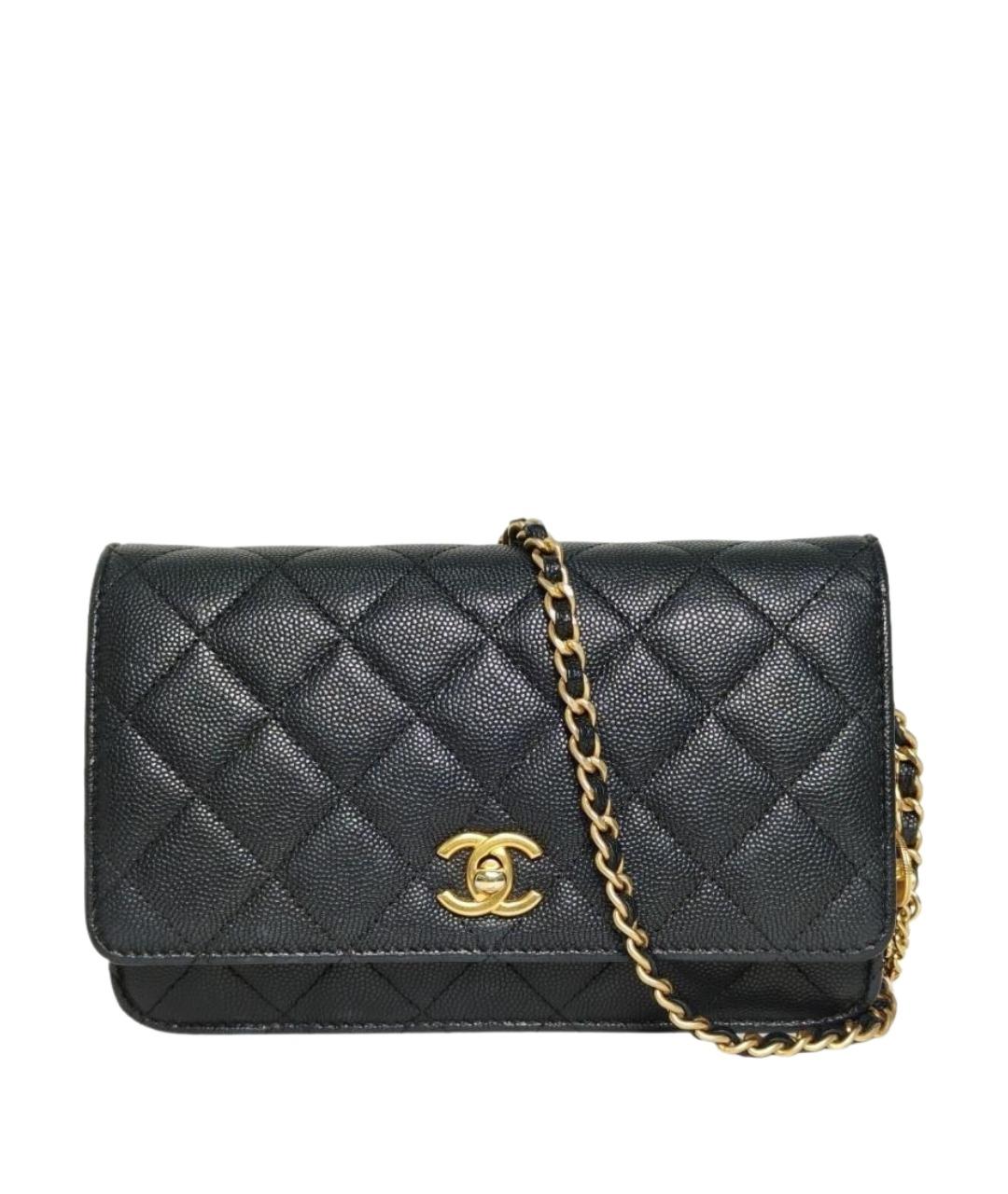 CHANEL Черная кожаная сумка через плечо, фото 1