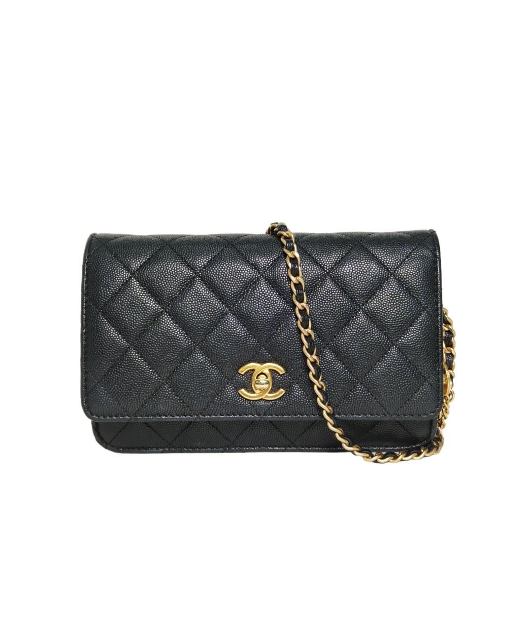 CHANEL Черная кожаная сумка через плечо, фото 9