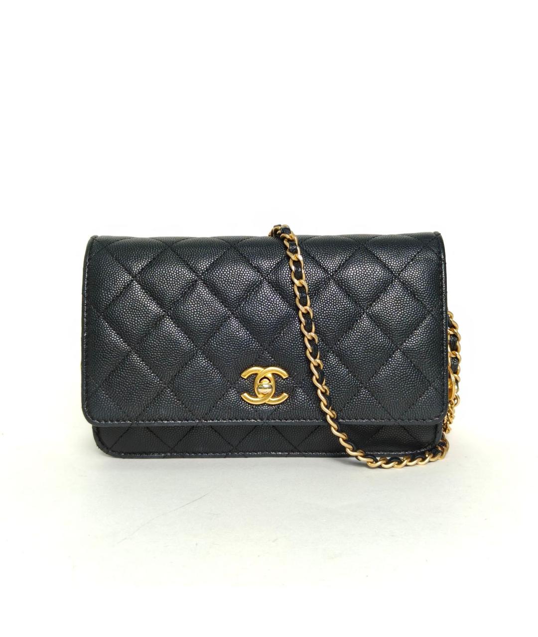 CHANEL Черная кожаная сумка через плечо, фото 5