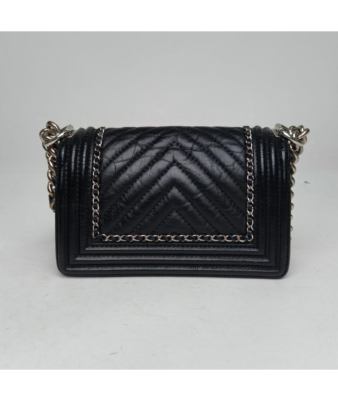 CHANEL Черная кожаная сумка через плечо, фото 7