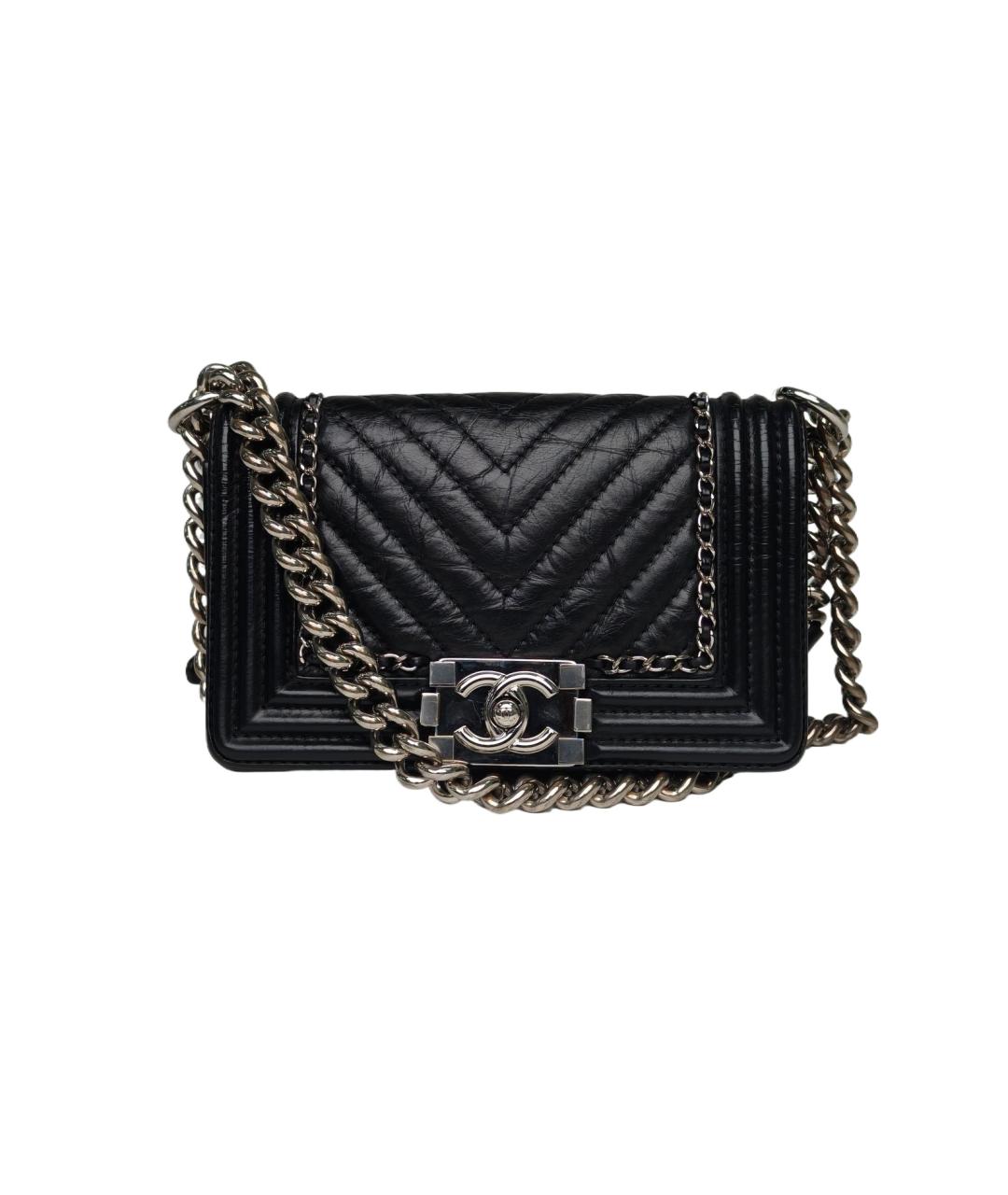 CHANEL Черная кожаная сумка через плечо, фото 10