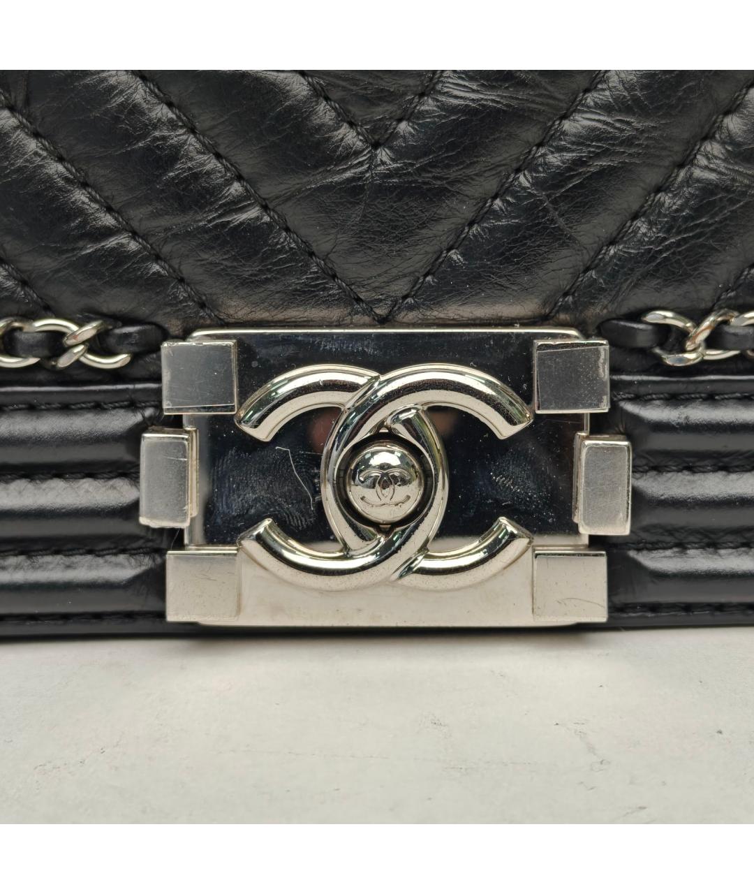 CHANEL Черная кожаная сумка через плечо, фото 3