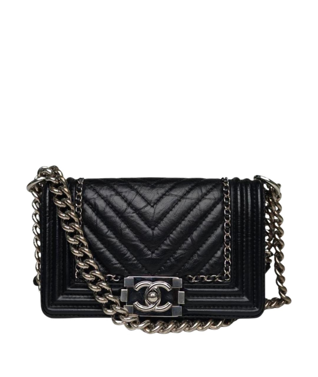CHANEL Черная кожаная сумка через плечо, фото 1