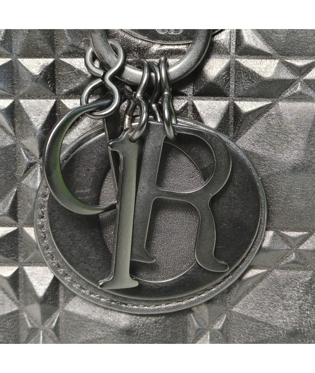 CHRISTIAN DIOR Черная кожаная сумка через плечо, фото 7