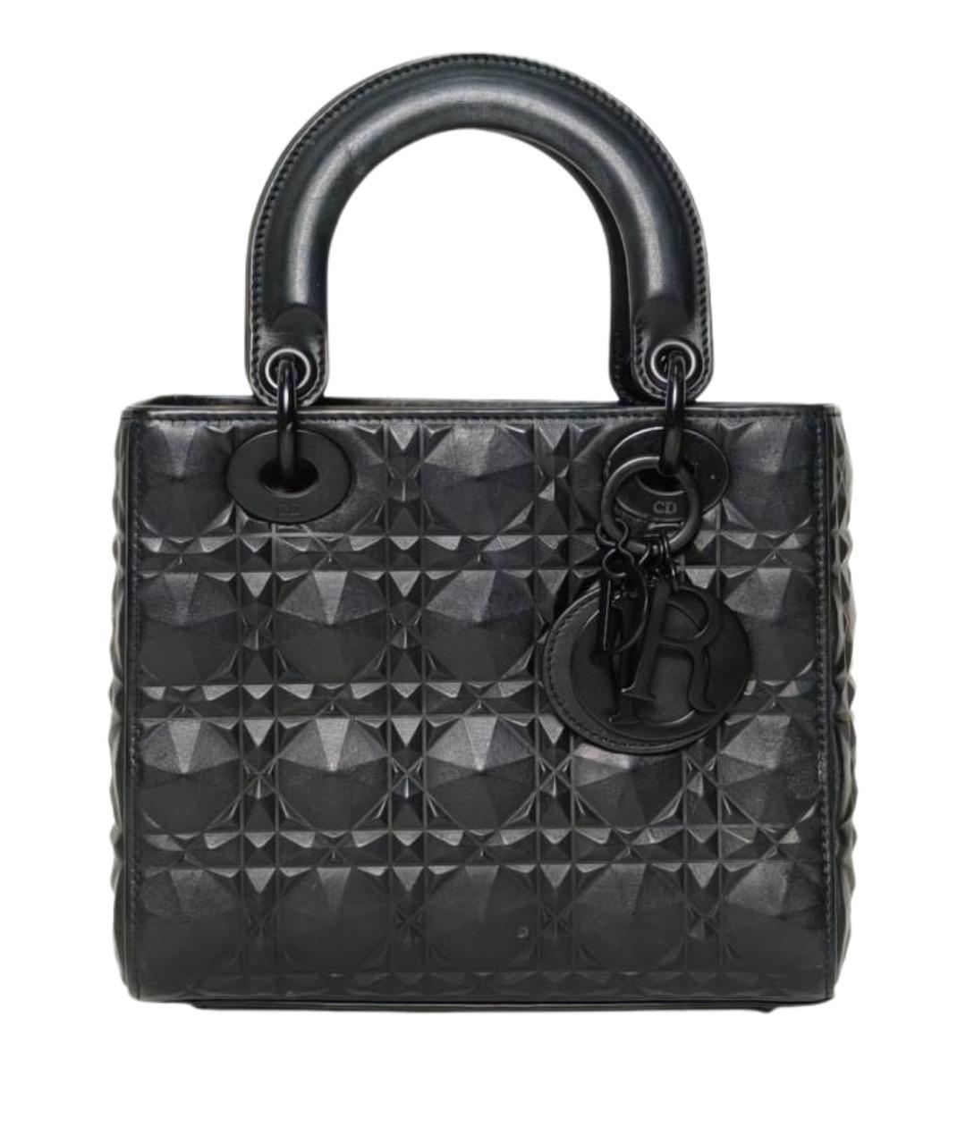 CHRISTIAN DIOR Черная кожаная сумка через плечо, фото 1