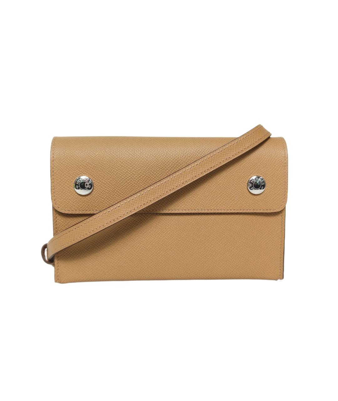 HERMES Коричневая кожаная сумка через плечо, фото 1