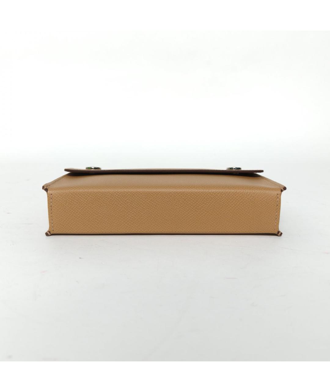 HERMES Коричневая кожаная сумка через плечо, фото 6