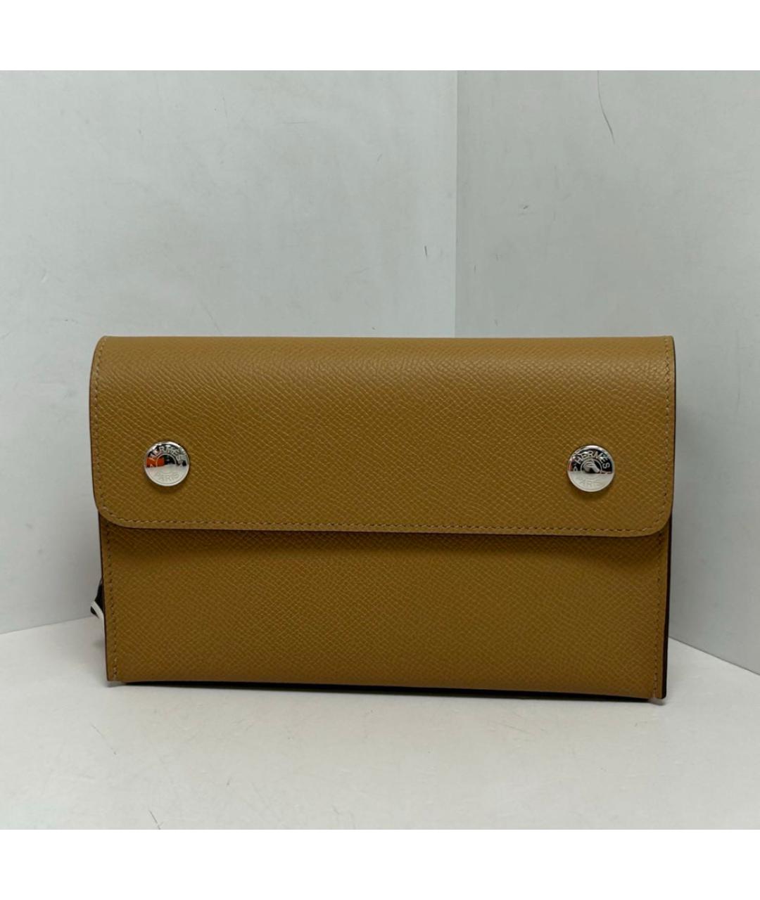 HERMES Коричневая кожаная сумка через плечо, фото 8