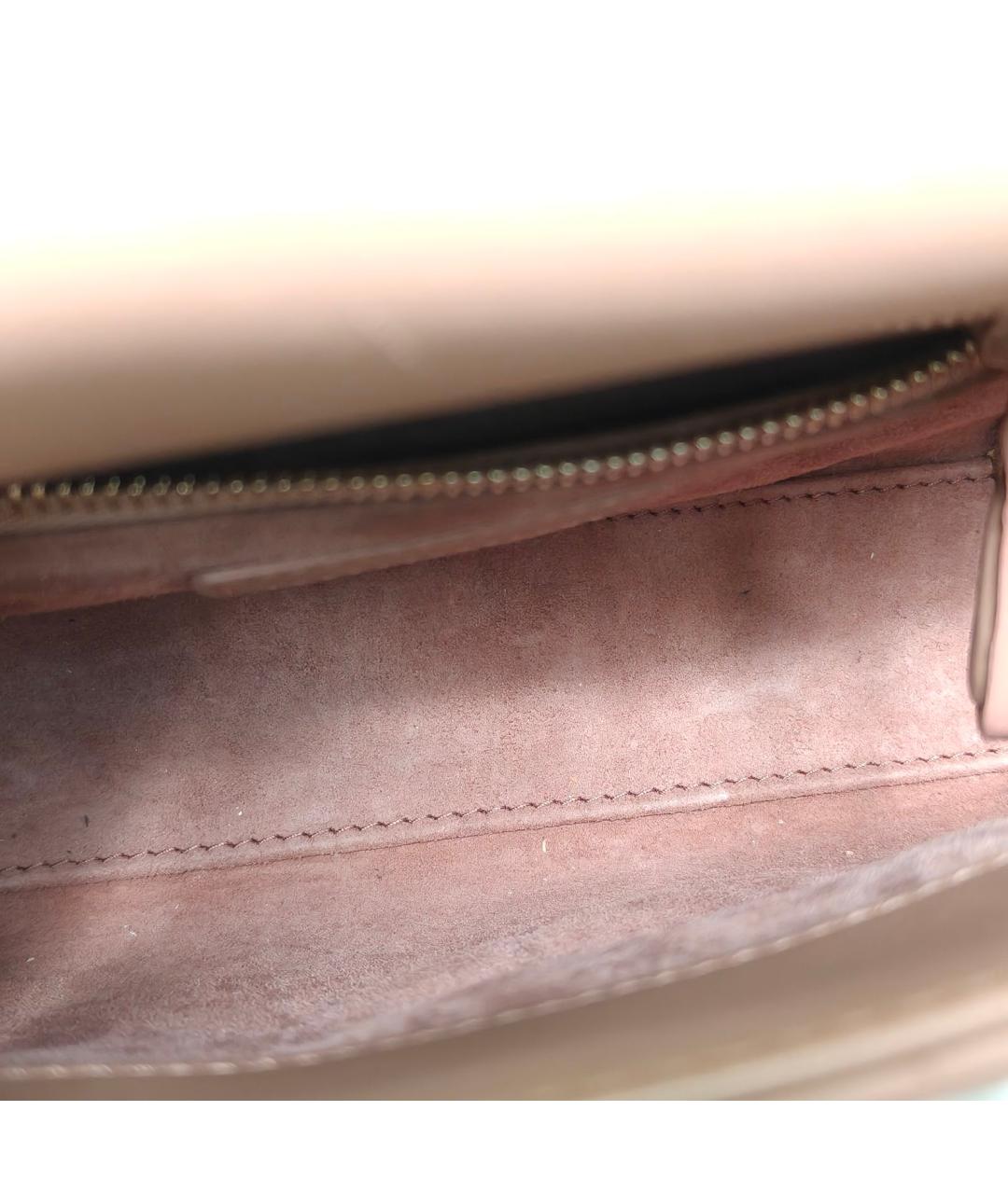 CHRISTIAN DIOR Бежевая кожаная сумка с короткими ручками, фото 4