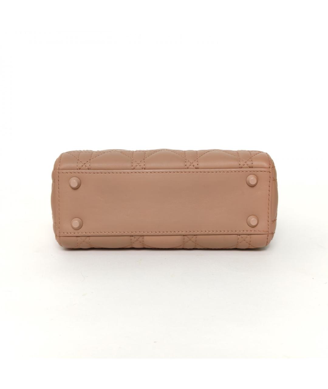 CHRISTIAN DIOR Бежевая кожаная сумка с короткими ручками, фото 2