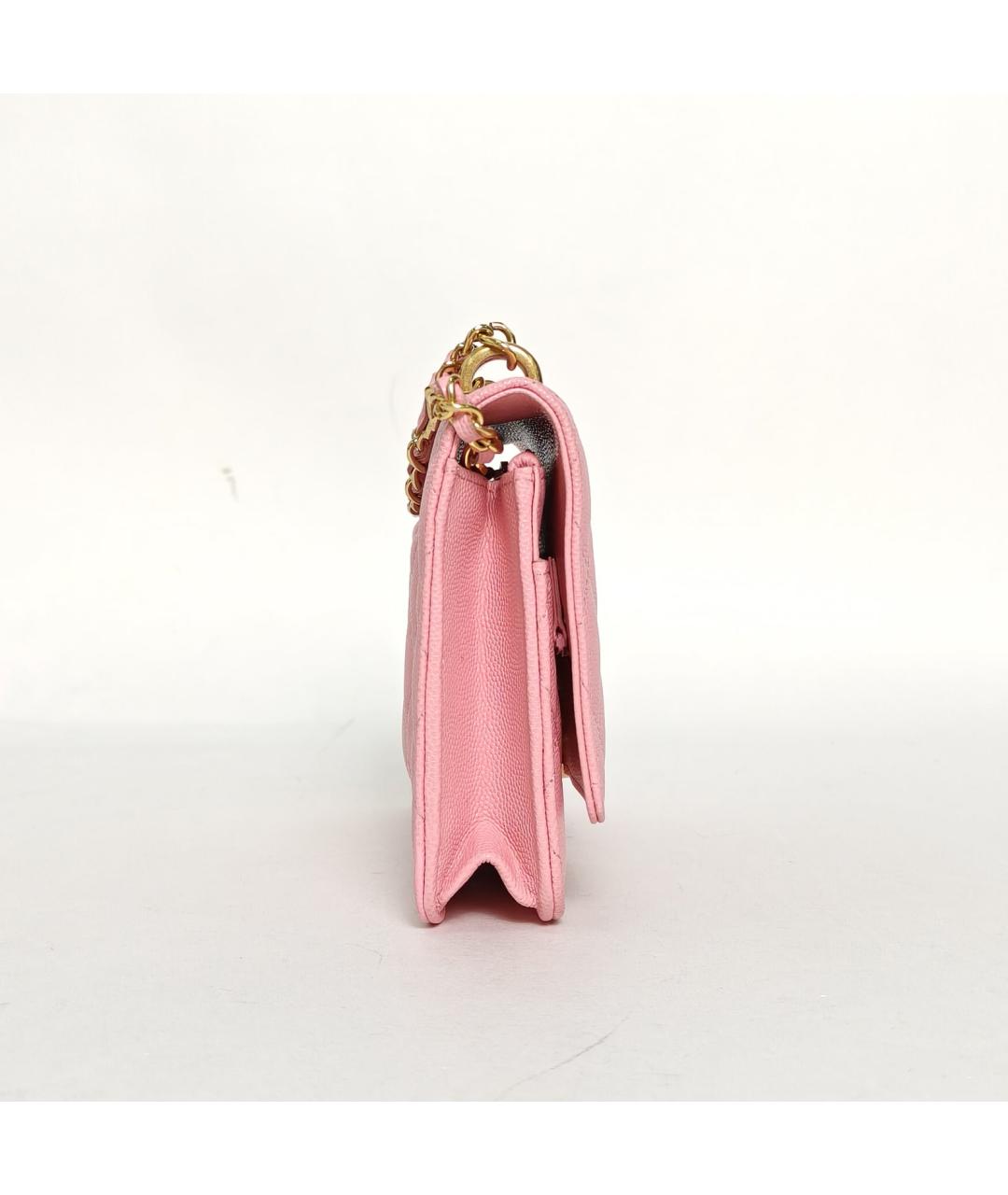 CHANEL Розовая кожаная сумка через плечо, фото 3
