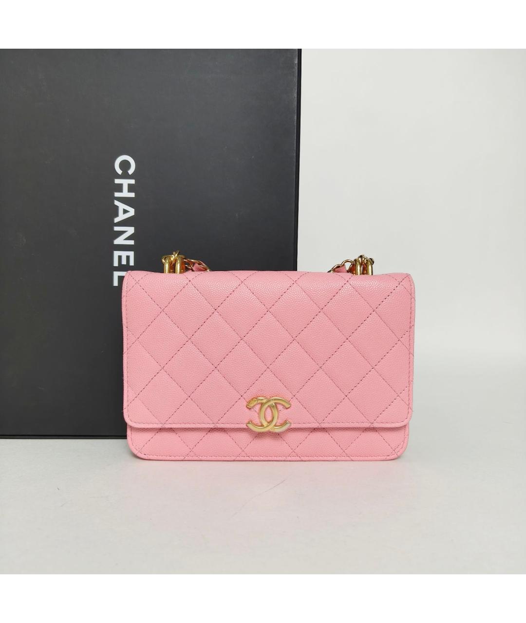 CHANEL Розовая кожаная сумка через плечо, фото 9