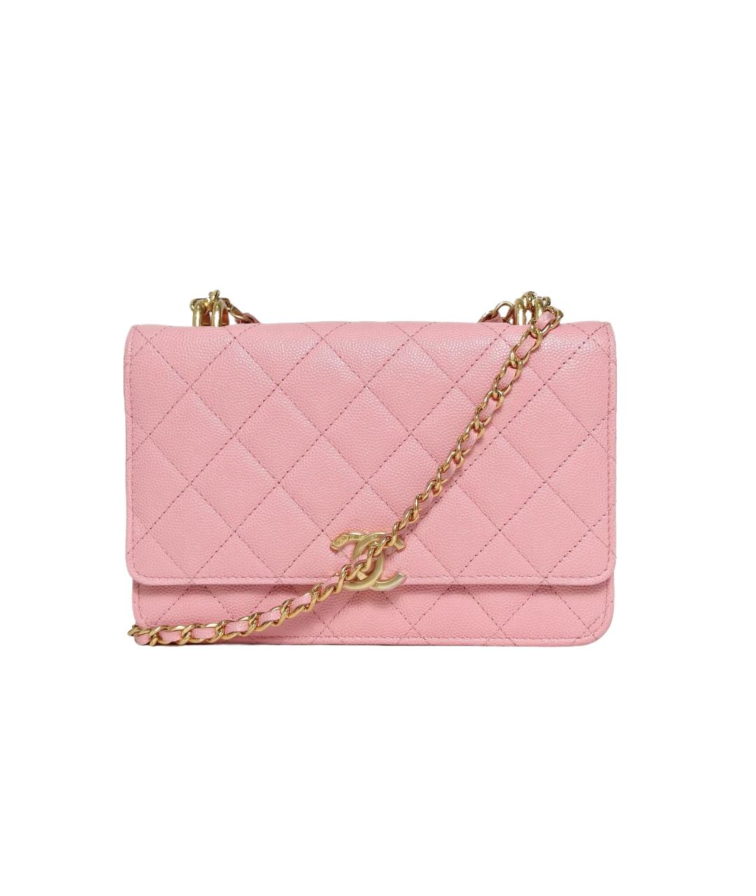 CHANEL Розовая кожаная сумка через плечо, фото 10