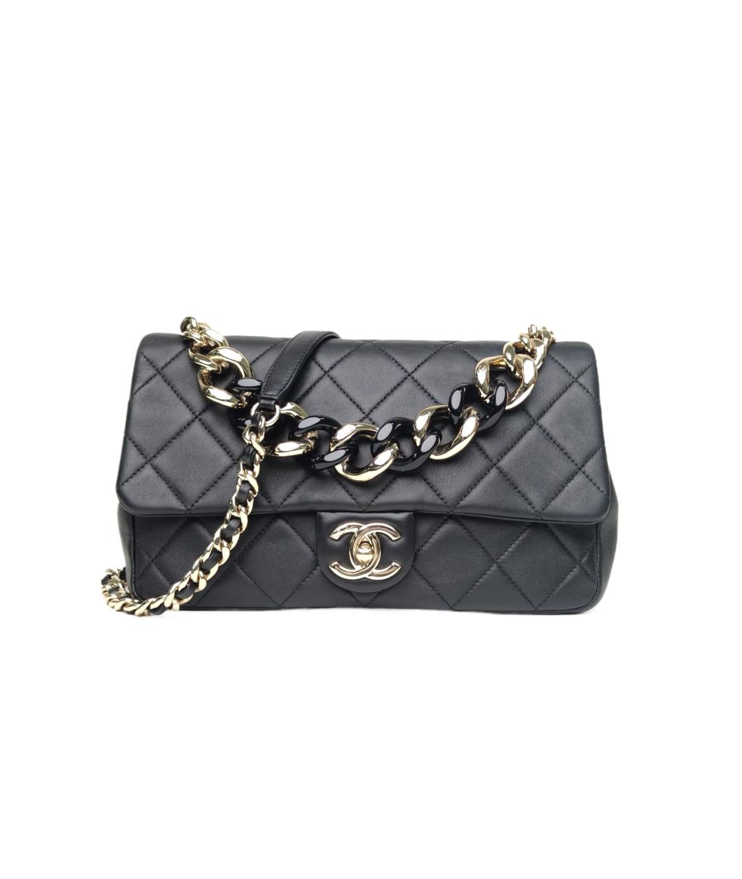 CHANEL Черная кожаная сумка через плечо, фото 9
