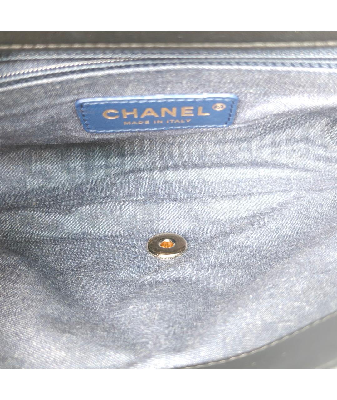 CHANEL Черная кожаная сумка через плечо, фото 8