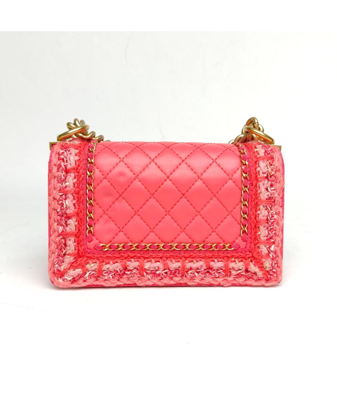 CHANEL Коралловая кожаная сумка через плечо, фото 4