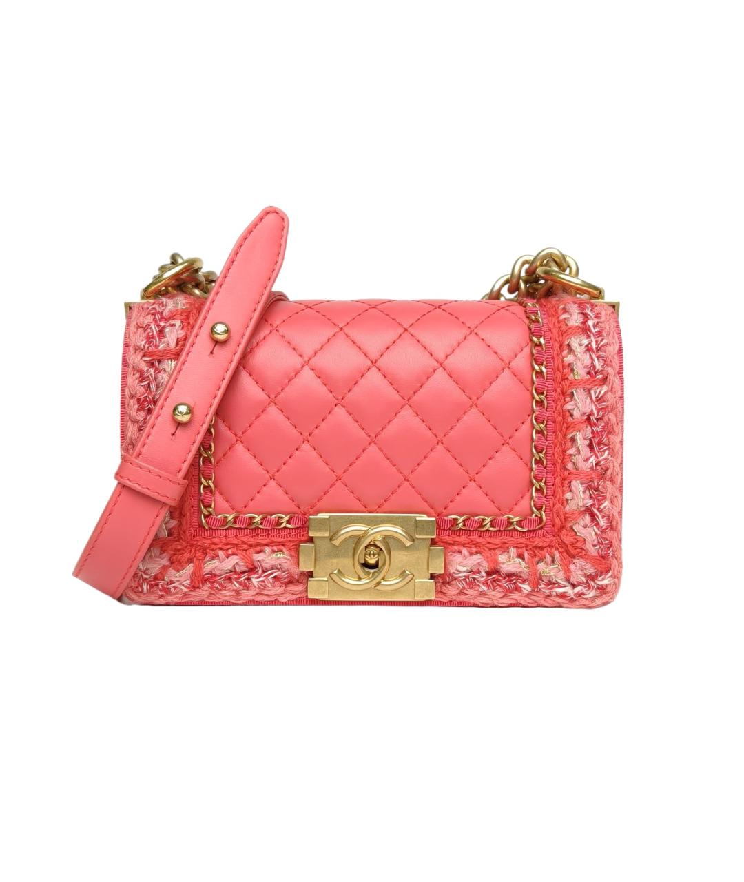 CHANEL Коралловая кожаная сумка через плечо, фото 10