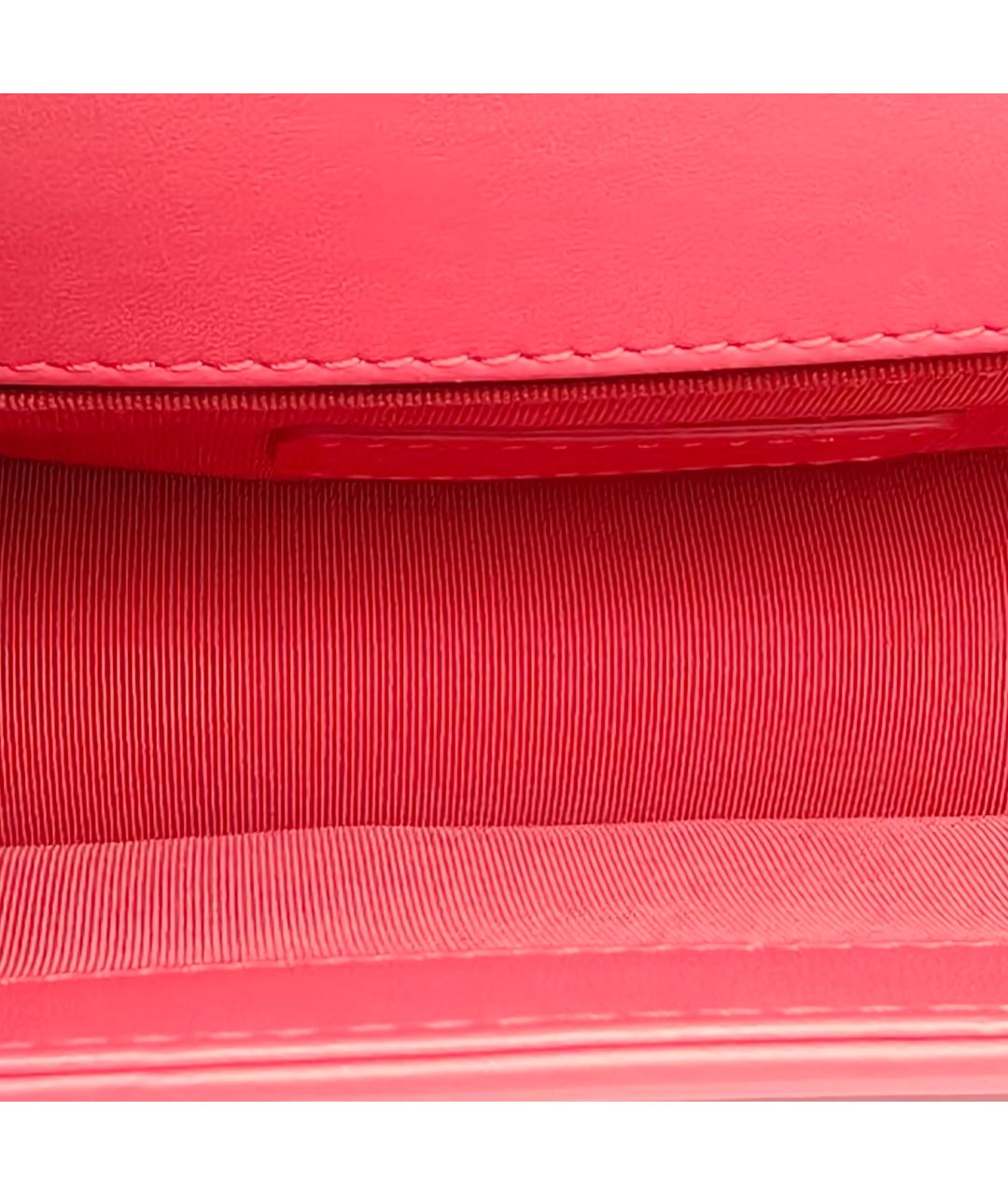 CHANEL Коралловая кожаная сумка через плечо, фото 8