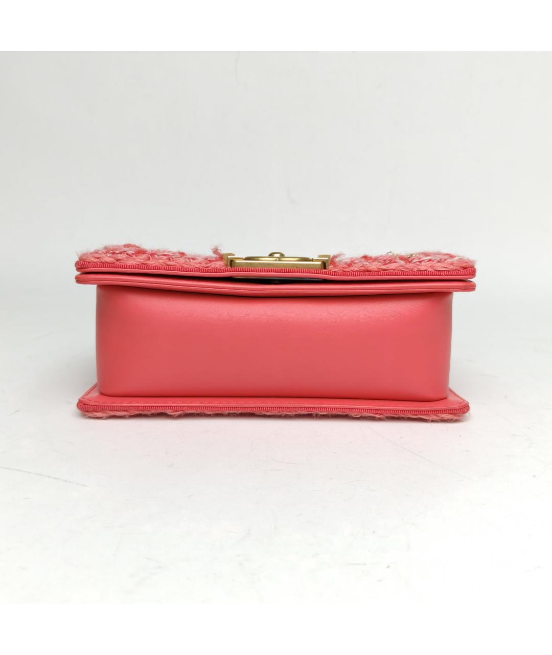 CHANEL Коралловая кожаная сумка через плечо, фото 6