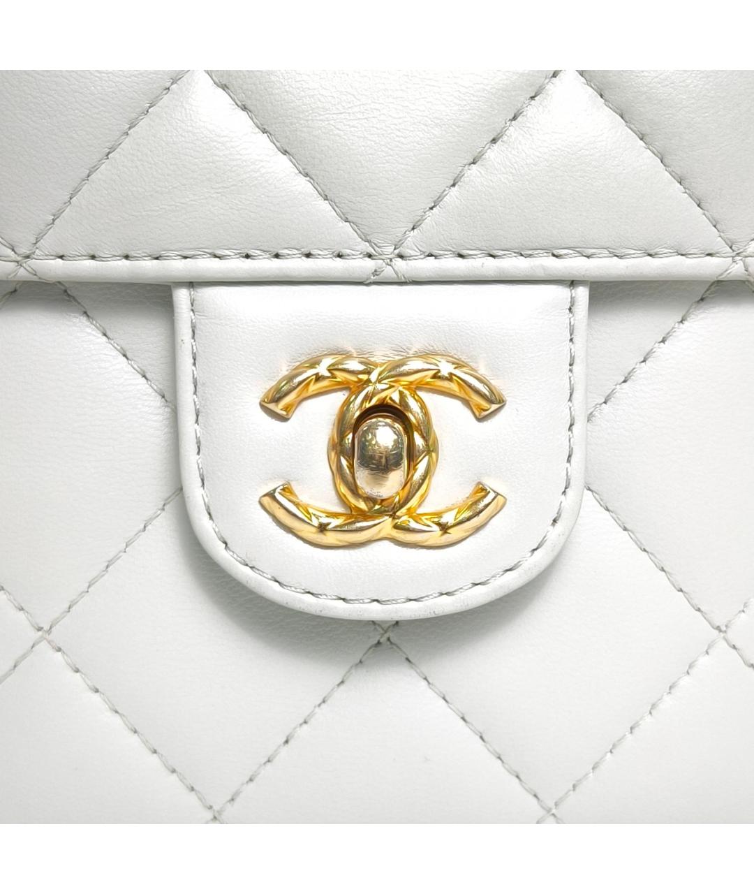 CHANEL Белая кожаная сумка через плечо, фото 7