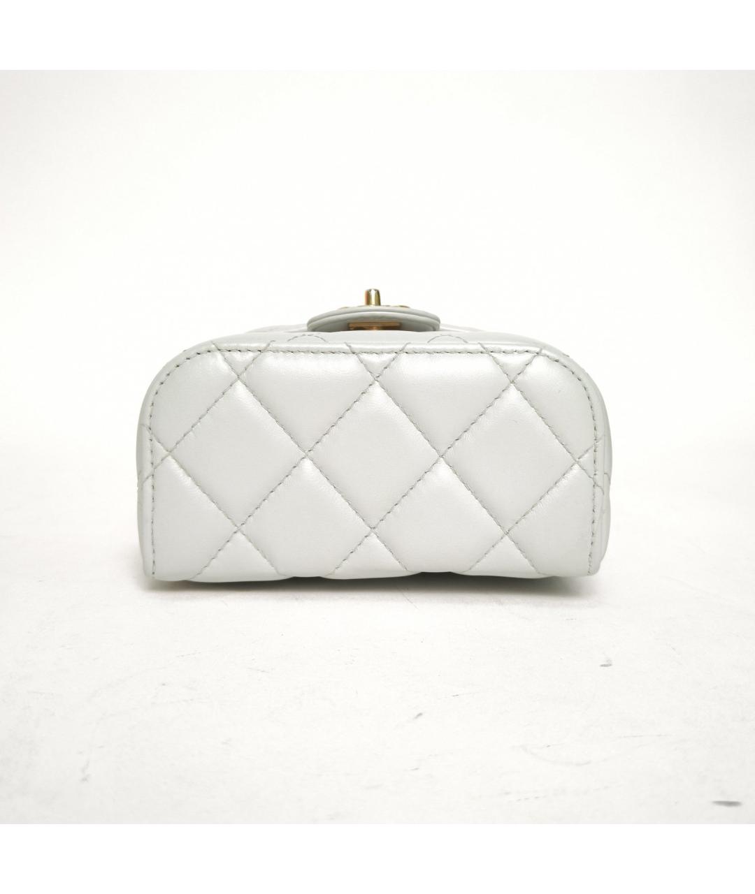 CHANEL Белая кожаная сумка через плечо, фото 6