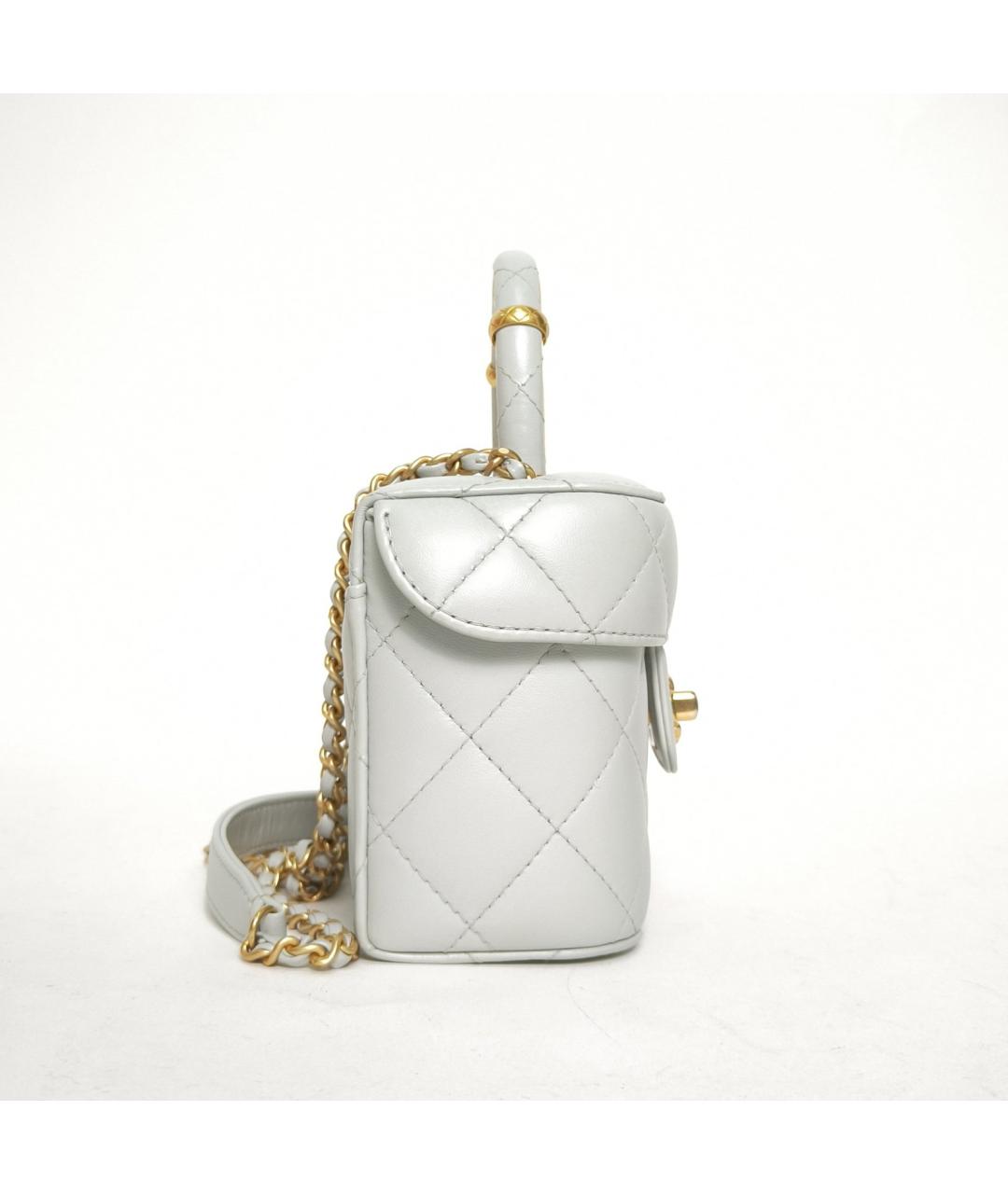 CHANEL Белая кожаная сумка через плечо, фото 5