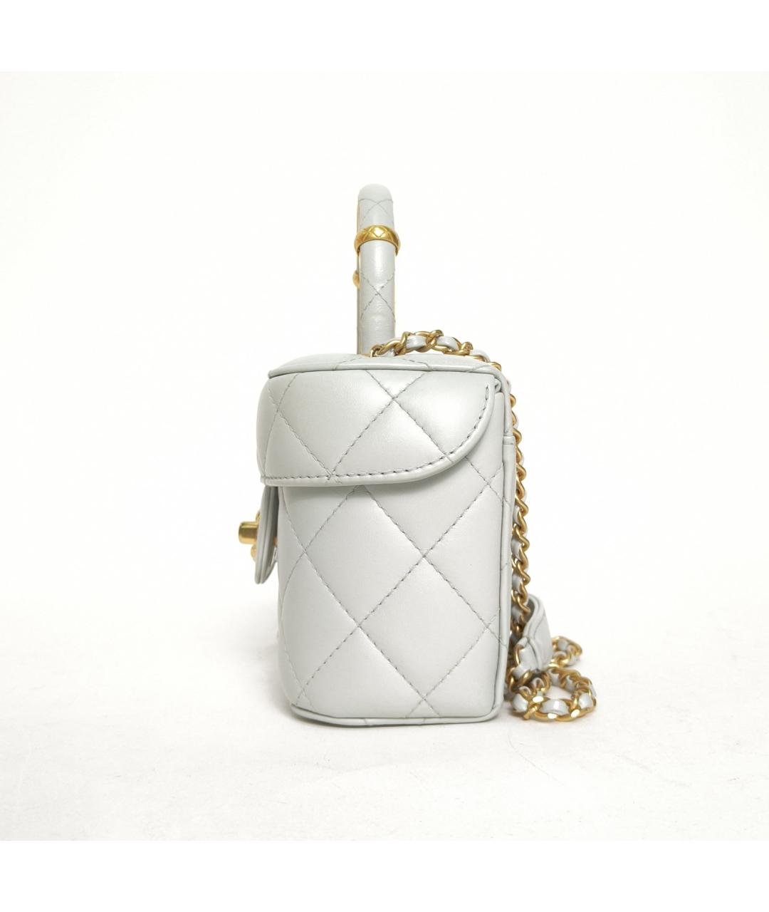 CHANEL Белая кожаная сумка через плечо, фото 3