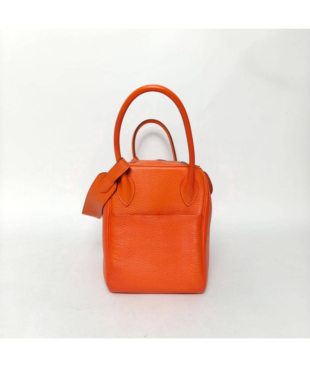 HERMES Оранжевая кожаная сумка через плечо, фото 3