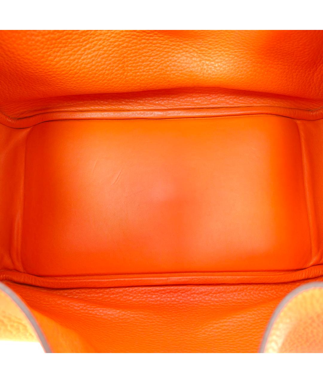 HERMES Оранжевая кожаная сумка через плечо, фото 8
