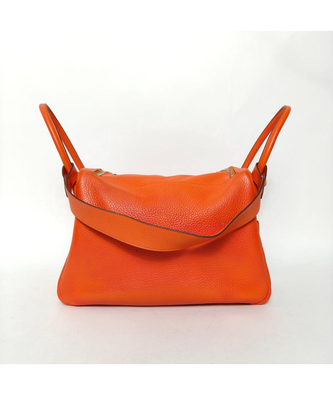 HERMES Оранжевая кожаная сумка через плечо, фото 4