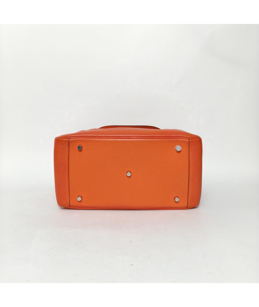 HERMES Оранжевая кожаная сумка через плечо, фото 6