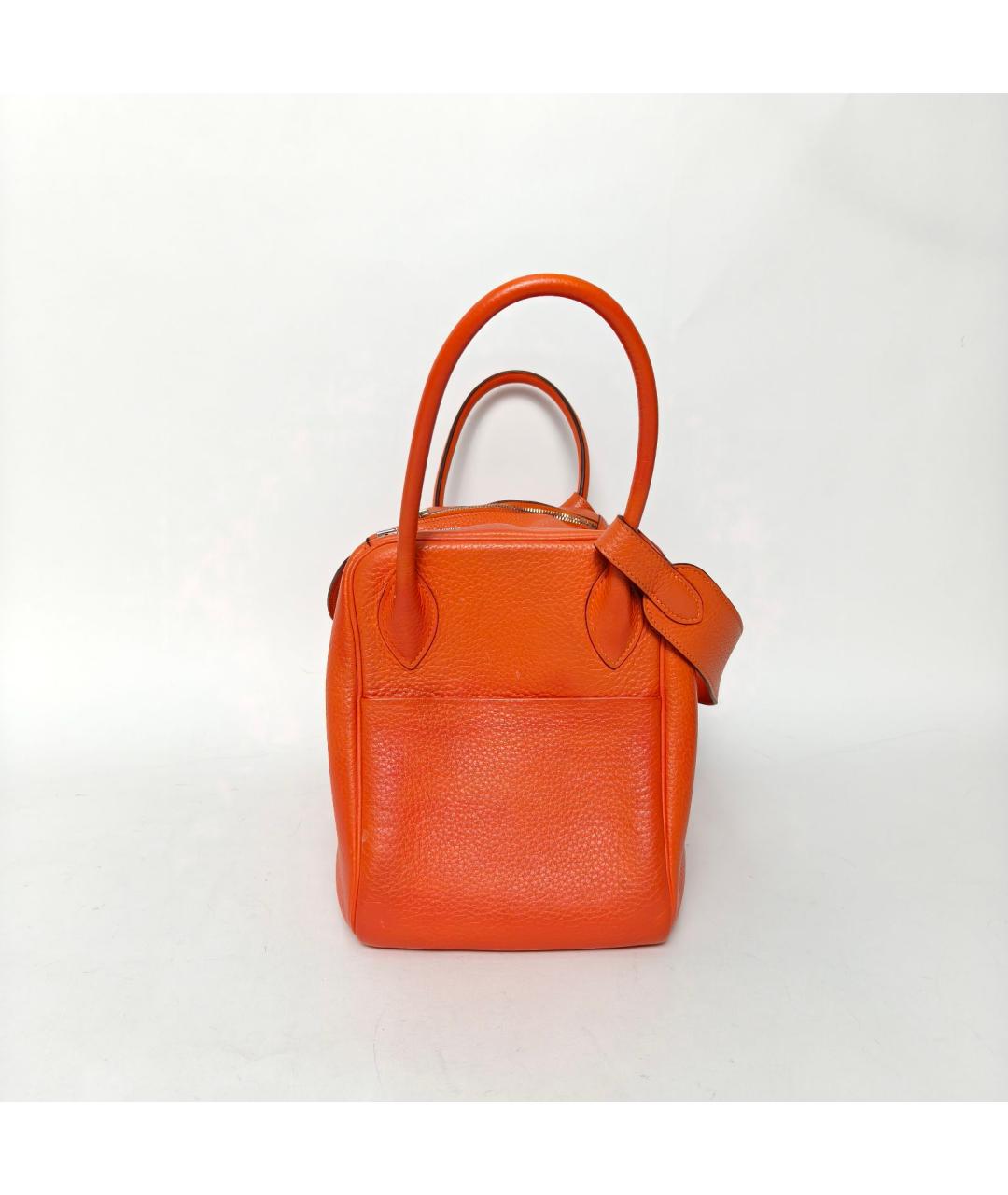 HERMES Оранжевая кожаная сумка через плечо, фото 5