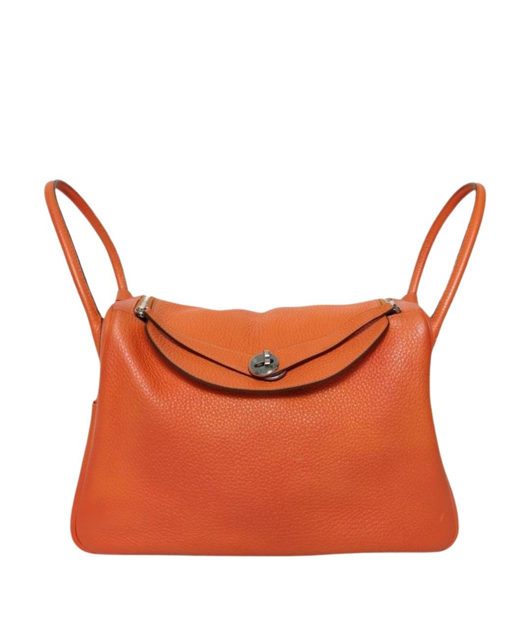 HERMES Оранжевая кожаная сумка через плечо, фото 1