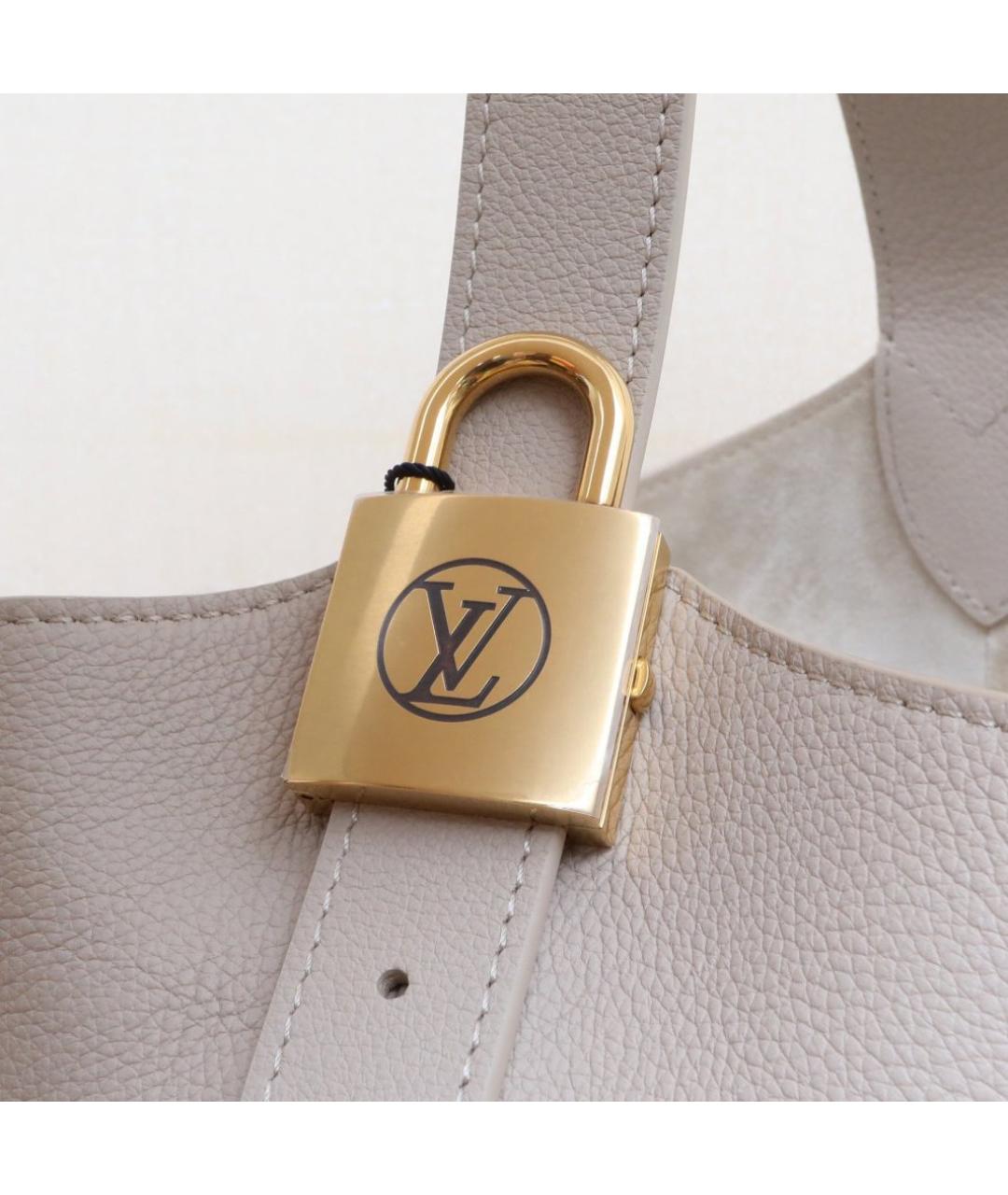 LOUIS VUITTON Серая кожаная сумка через плечо, фото 7