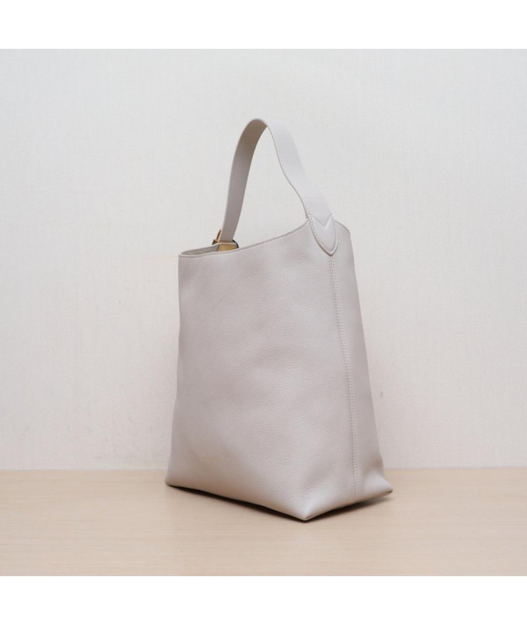 LOUIS VUITTON Серая кожаная сумка через плечо, фото 3