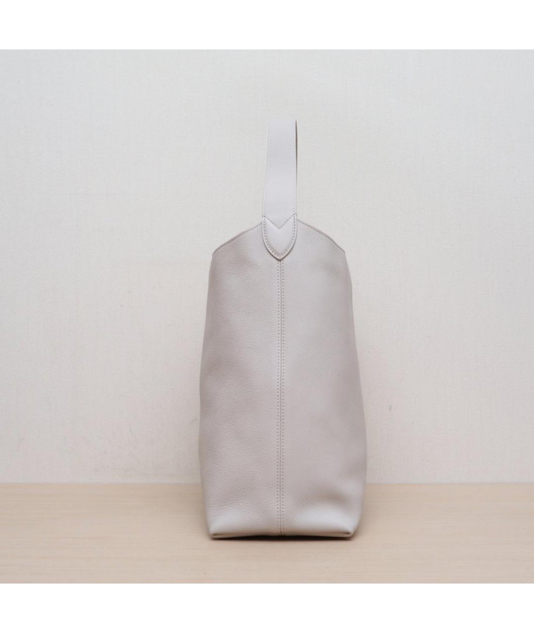 LOUIS VUITTON Серая кожаная сумка через плечо, фото 4