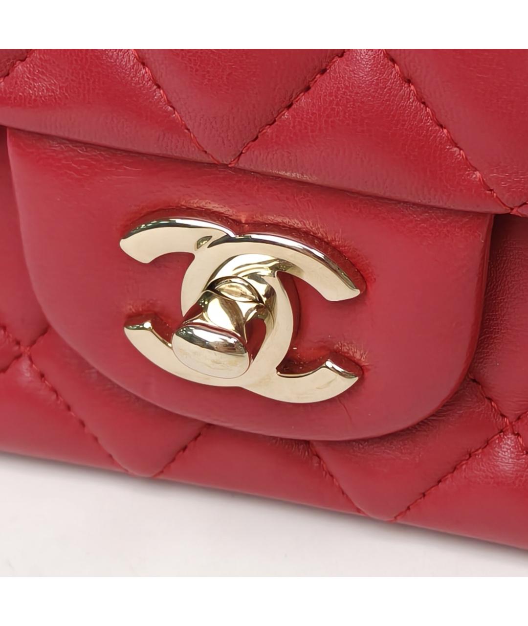 CHANEL Красная кожаная сумка через плечо, фото 8