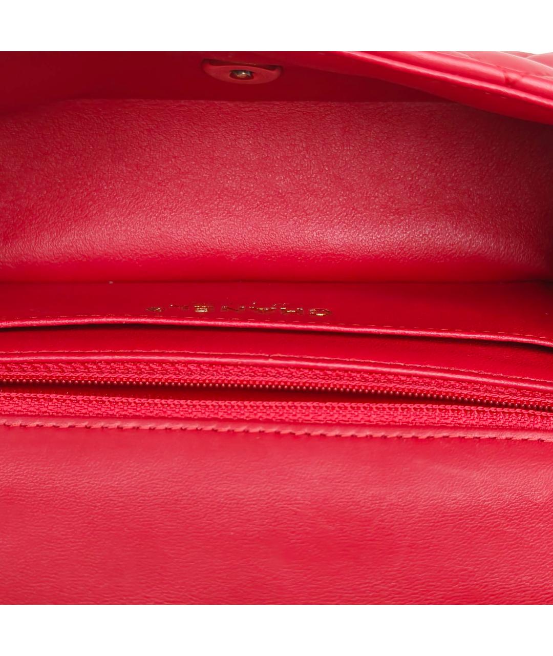CHANEL Красная кожаная сумка через плечо, фото 7
