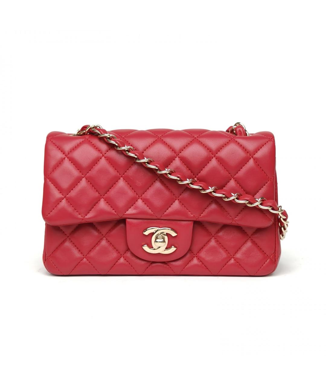 CHANEL Красная кожаная сумка через плечо, фото 2