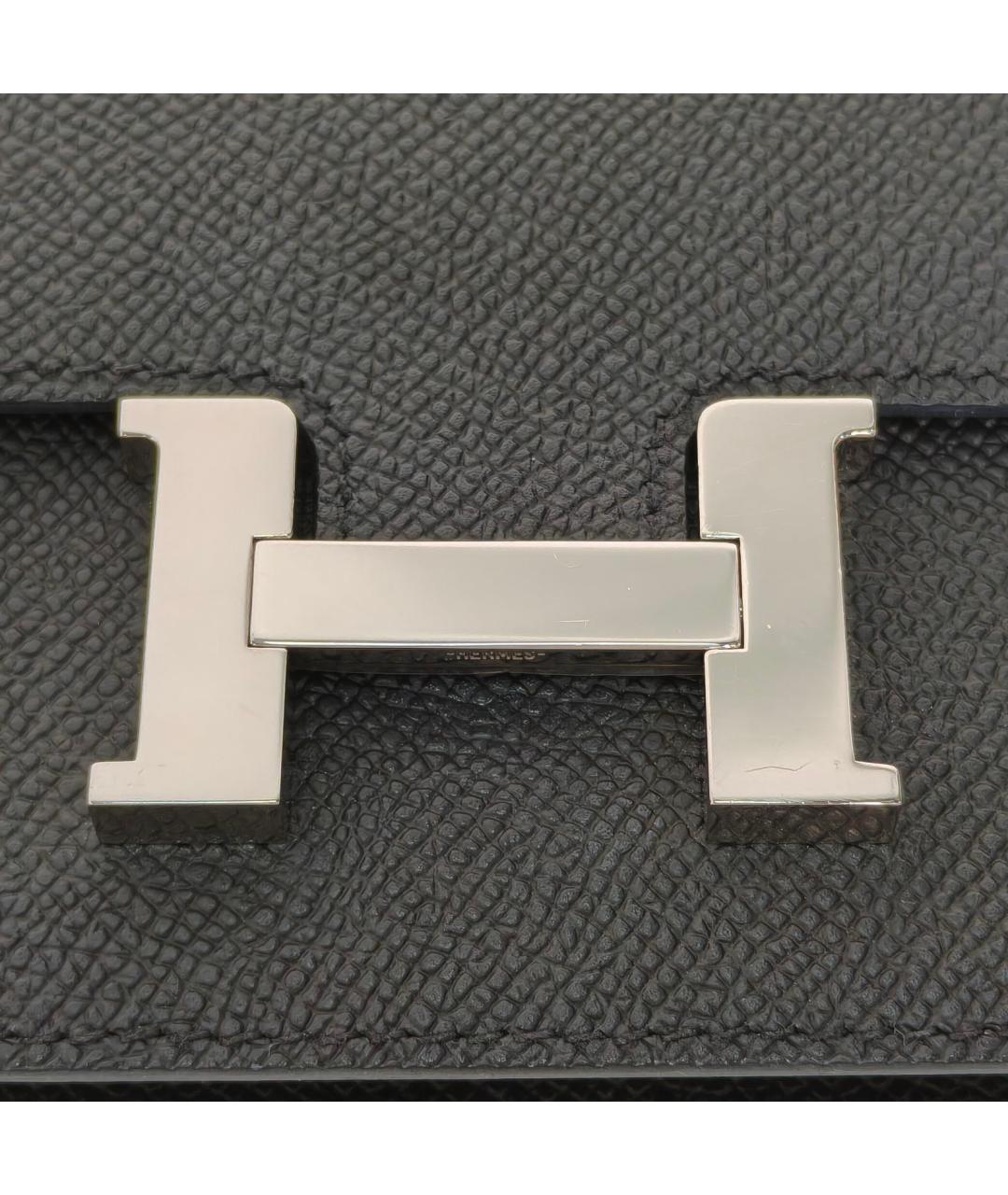 HERMES Черная кожаная сумка через плечо, фото 7