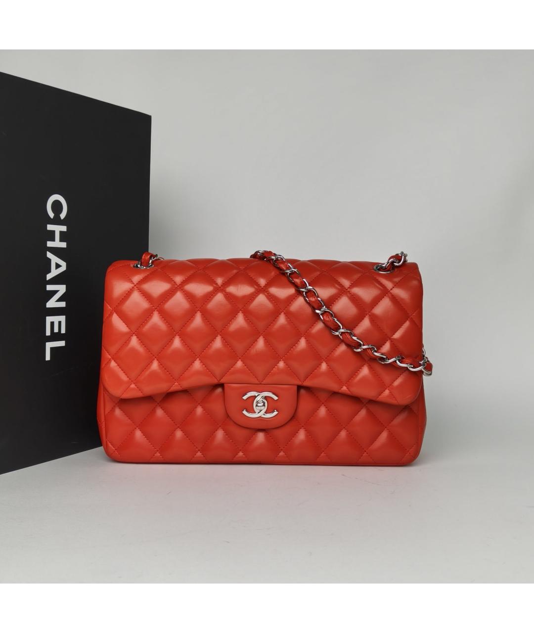 CHANEL Красная кожаная сумка через плечо, фото 9