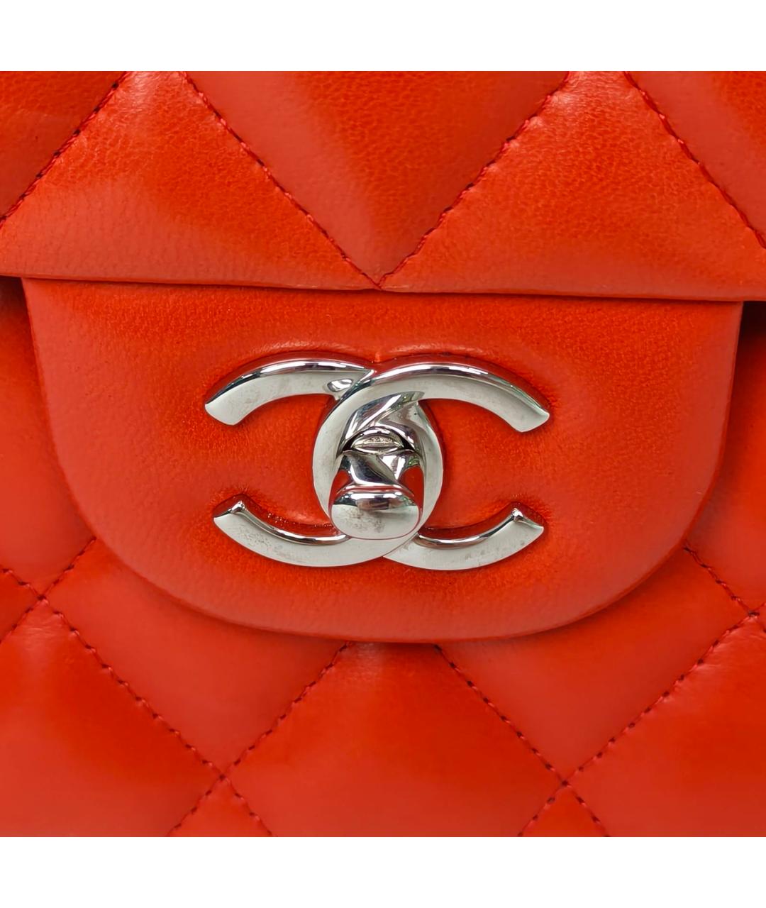 CHANEL Красная кожаная сумка через плечо, фото 7